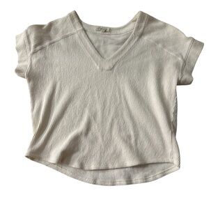 Madewell Women's Cream V-Neck Short Sleeve Tee